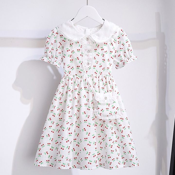 Bé Gái Tươi Đầm Mùa Hè Mới Thời Trang Bé Gái Tay Ngắn Họa Tiết Hoa Đầm Công Chúa Váy Trẻ Em