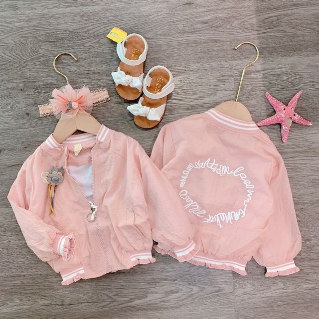 Áo khoác gió tiểu thư sắc hồng nhạt Minnie 1992