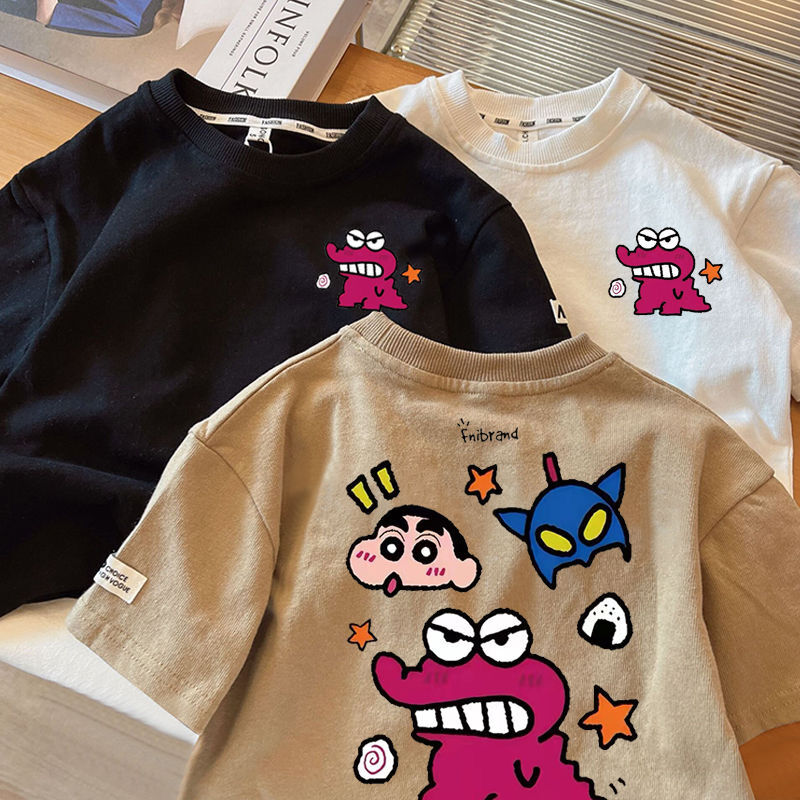 Áo Thun In Hình Khủng Long Phong Cách Dành Cho Bé Trai Cotton