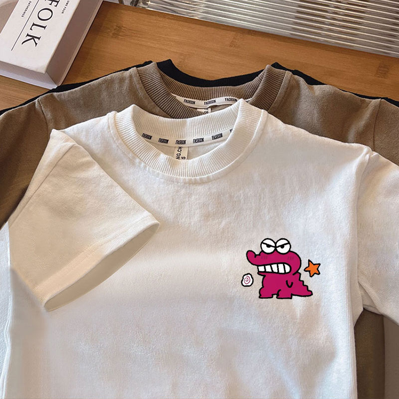 Áo Thun In Hình Khủng Long Phong Cách Dành Cho Bé Trai Cotton