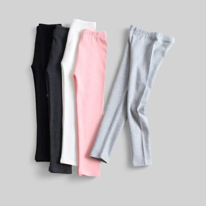 Quần legging dài trơn cho bé gái cotton xuất dư từ 10~40kg