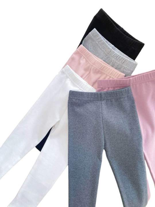 Quần legging dài trơn cho bé gái cotton xuất dư từ 10~40kg