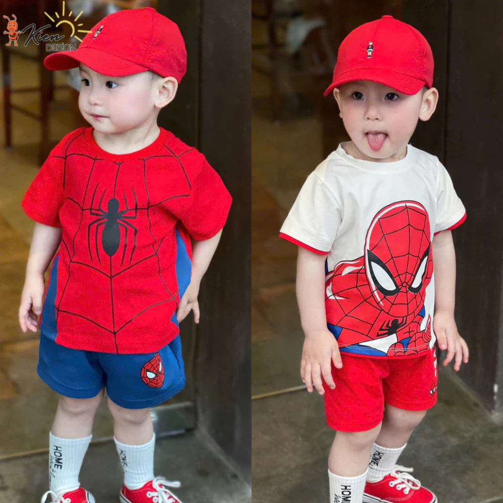 Bộ thun in hình anh hùng nhí năng động