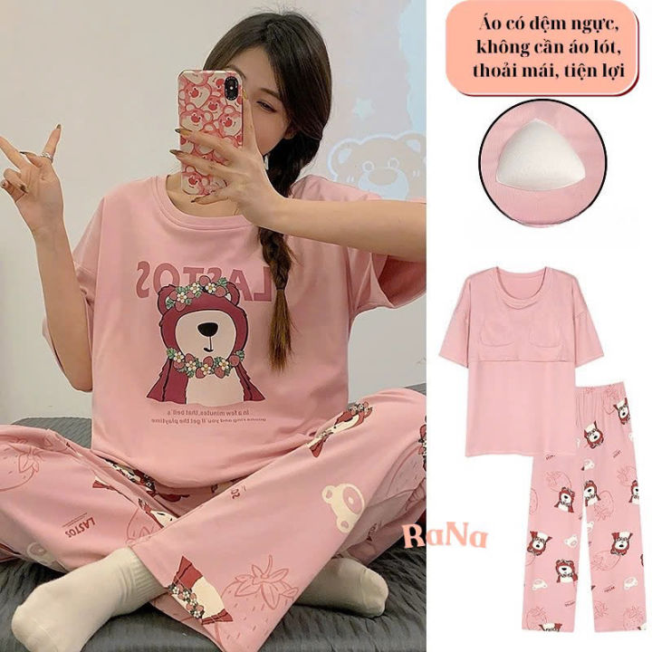 Bộ quần dài cổ tròn vải cotton mềm mại cho bé