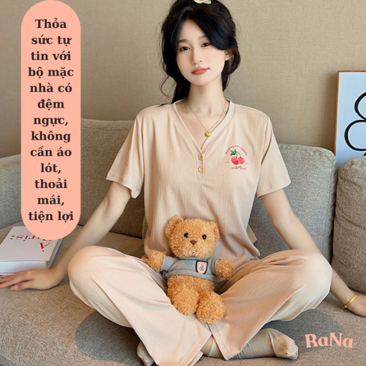 Bộ quần dài cổ tròn vải cotton mềm mại cho bé