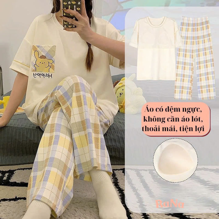 Bộ quần dài cổ tròn vải cotton mềm mại cho bé