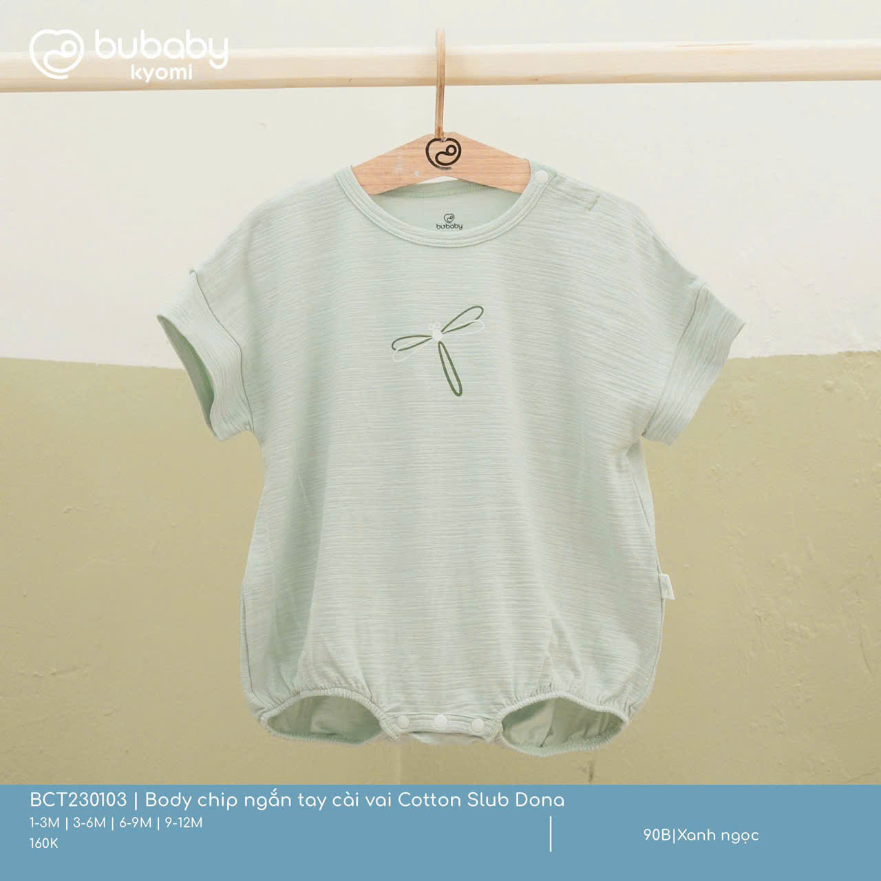 BU BABY - Body cộc tay cho bé từ 1 tháng đến 12 tháng