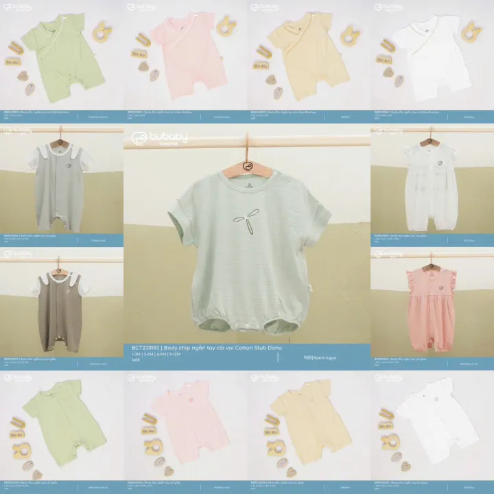 Body cộc tay cotton mềm mại cho bé 1-12 tháng BU BABY - Body