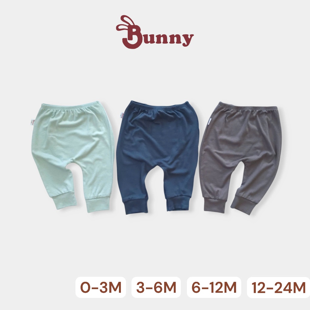 Combo 3 quần thun lụa Bunnybaby cho bé sơ sinh