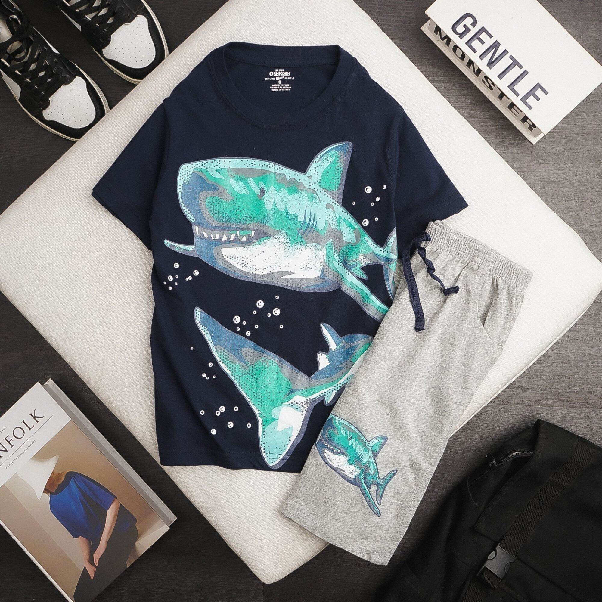 [18kg-55kg] Bộ thun cotton thoáng mát bé trai Oshkosh đại.