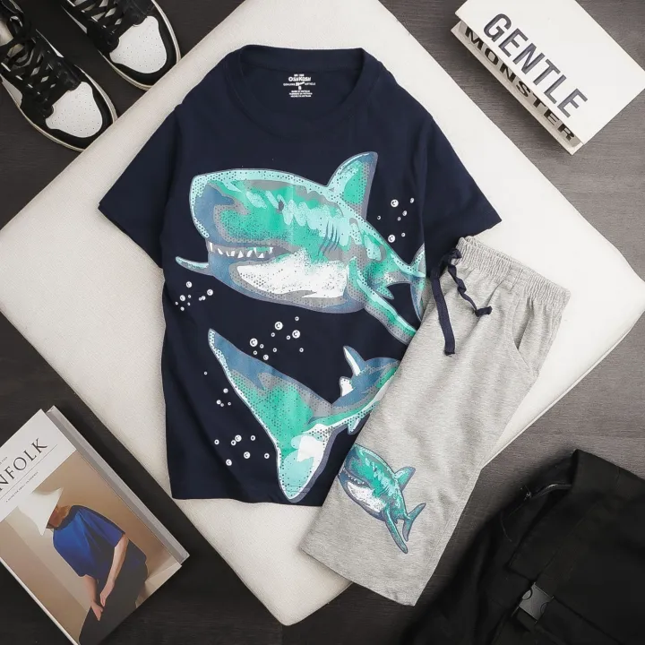 [18kg-55kg] Bộ thun cotton thoáng mát bé trai Oshkosh đại.