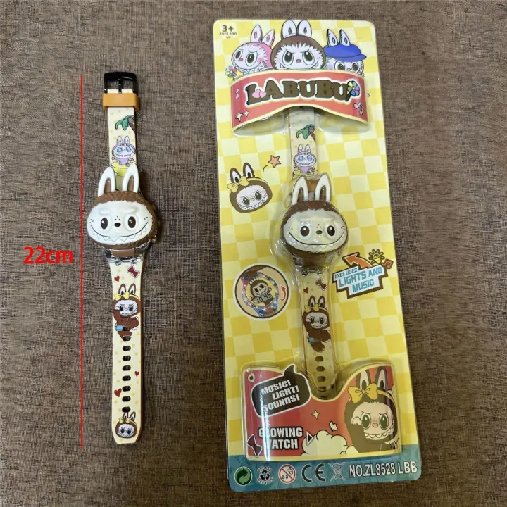 AGONIE SPORTS Labubu Đồng hồ LED Hoạt hình 3D Phát sáng ban đêm Đồng hồ Thời trang Dạ Quang Đồng hồ số Dành cho trẻ em