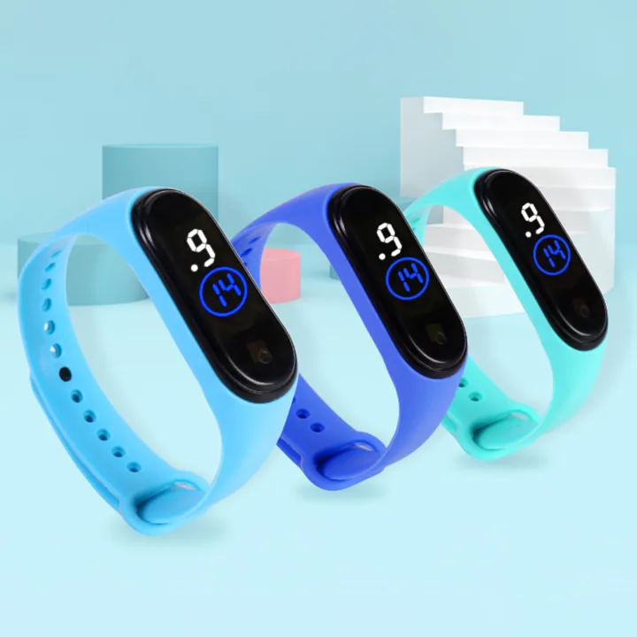 Aixuexi Đồng hồ điện tử sáng màn hình cảm ứng 50m Đèn LED chống nước băng Cổ tay thể thao đồng hồ dạng lắc tay cho đồng hồ điện tử cho trẻ em Đồng hồ điện tử sốc