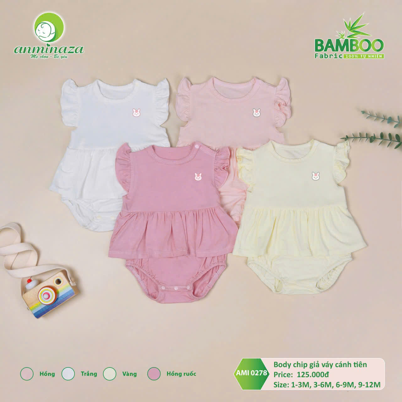 Bộ Body Chip Cánh Tiên Xinh Xắn Cho Bé Gái