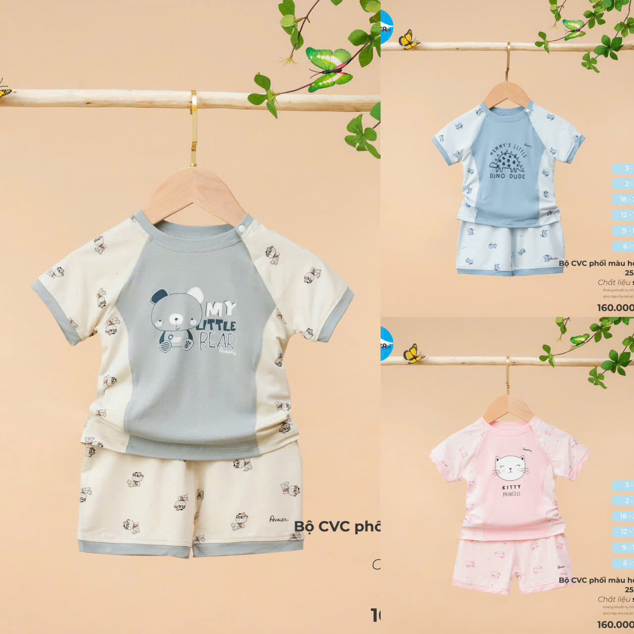 Bộ đồ hè phối màu tinh nghịch cho bé yêu