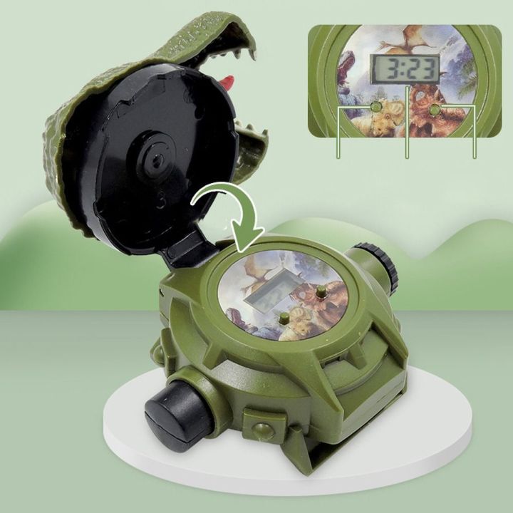 BEA BEATRICE Dễ thương Trẻ em Tyrannosaurus Rex Đồng hồ sinh viên Áo ba lỗ Điện tử Hoạt hình Đồng hồ trẻ em Đồng hồ đeo tay kỹ thuật số Đồng hồ chiếu hình khủng long