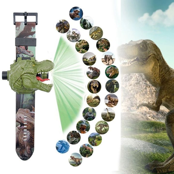 BEA BEATRICE Dễ thương Trẻ em Tyrannosaurus Rex Đồng hồ sinh viên Áo ba lỗ Điện tử Hoạt hình Đồng hồ trẻ em Đồng hồ đeo tay kỹ thuật số Đồng hồ chiếu hình khủng long