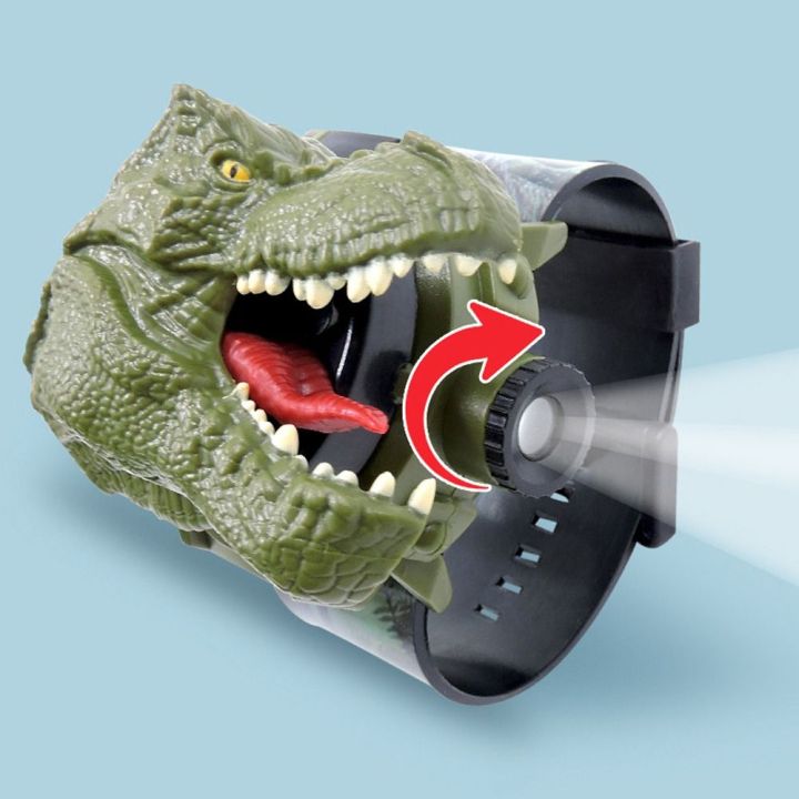 BEA BEATRICE Dễ thương Trẻ em Tyrannosaurus Rex Đồng hồ sinh viên Áo ba lỗ Điện tử Hoạt hình Đồng hồ trẻ em Đồng hồ đeo tay kỹ thuật số Đồng hồ chiếu hình khủng long