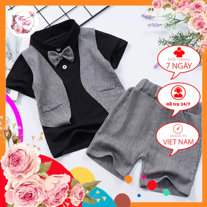 Bộ quần áo bé trai, Quần áo bé trai chất liệu vải siêu mịn, siêu mát, không quá dày, phú hợp với thời tiết mùa hè,Mã T10
