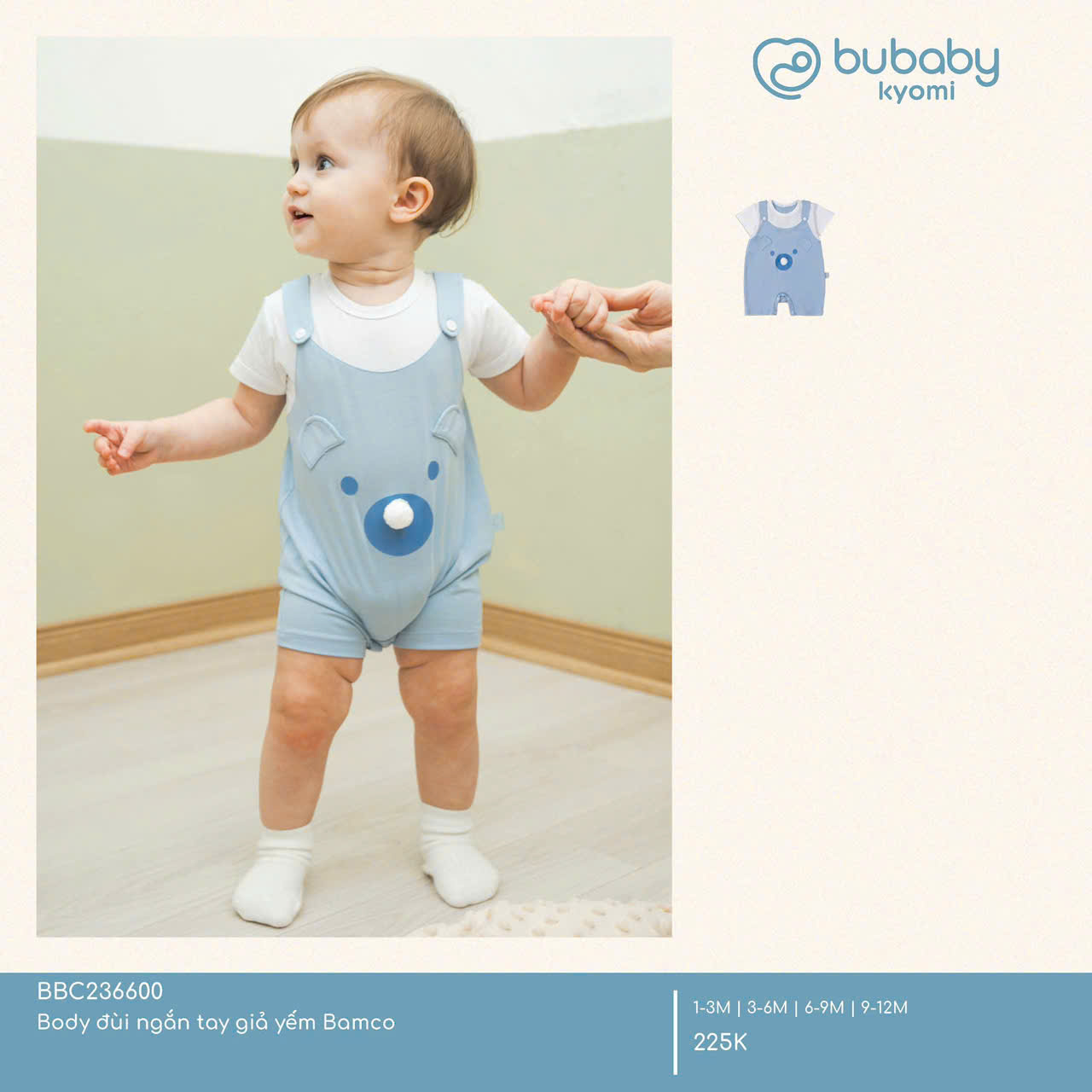 Bộ Body Đùi Bé Trai Thiết Kế Giả Yếm Phong Cách Hàn Quốc