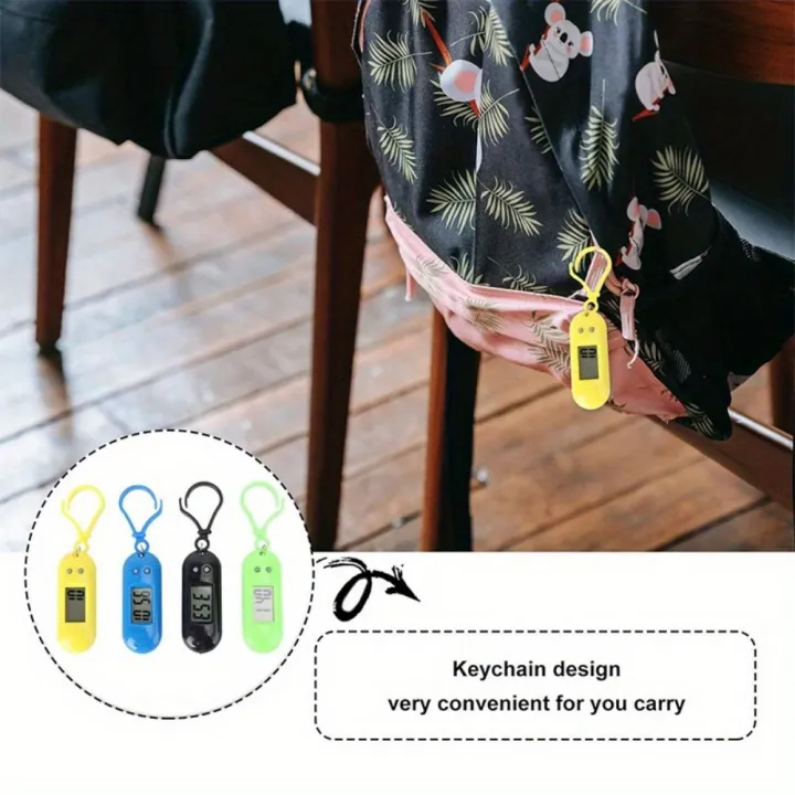 CHA Màn hình chìa khóa Móc khóa đồng hồ điện tử kỹ thuật số Bảng hiển thị thời gian Đồng hồ hình bầu dục Móc khóa đồng hồ điện tử Đồng hồ đeo tay Di động Đồng hồ kỹ thuật số LED Mini Sinh viên