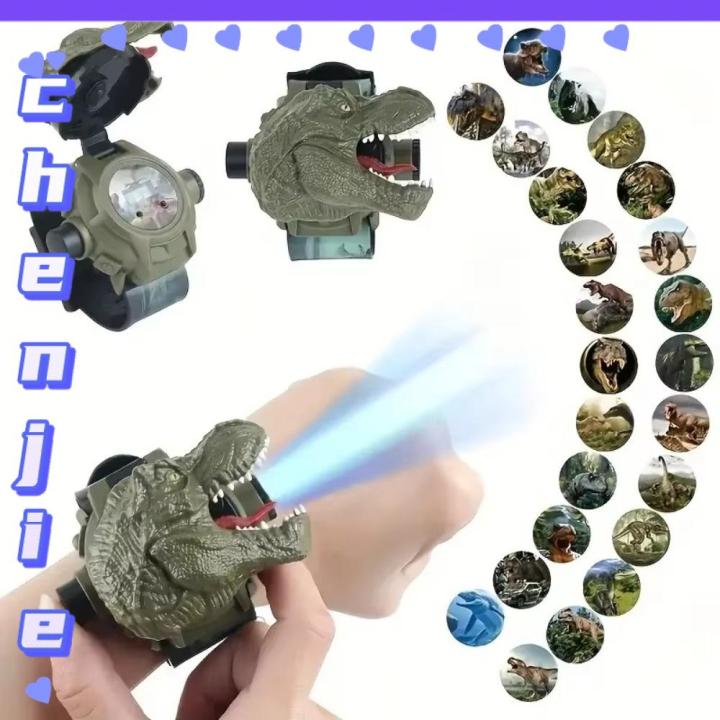 CHENJIE Khủng long 3D Đồng hồ đồ chơi hoạt hình Lật 24 Chiếu Đồng hồ điện tử Sáng tạo Sáng Đồng hồ trẻ em Quà tặng năm