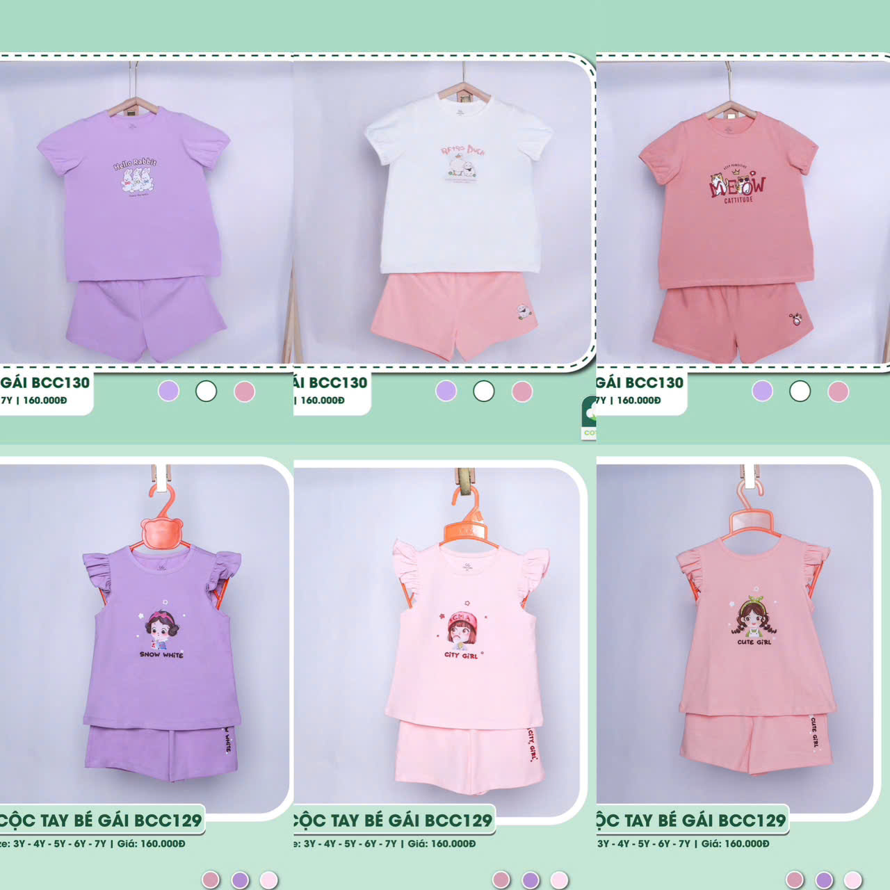 Set Đồ Hè Ngộ Nghĩnh Cho Bé Gái