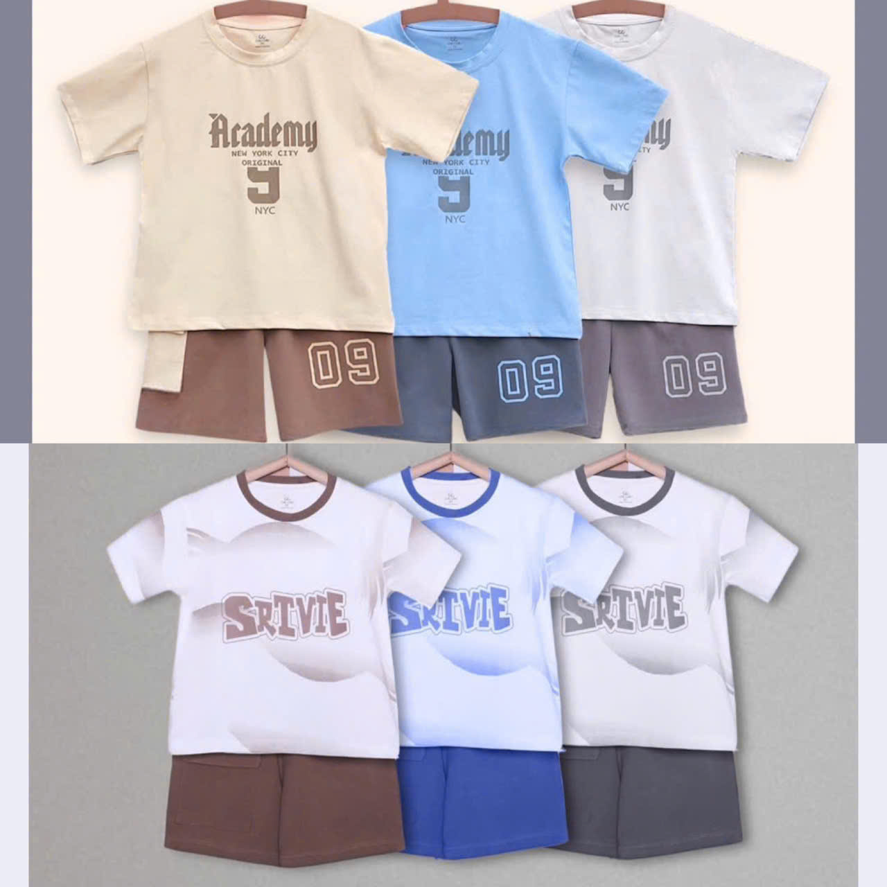 Bộ Đồ Cotton Cộc Tay Năng Động Cho Bé 3-7 Tuổi Minnie 1992