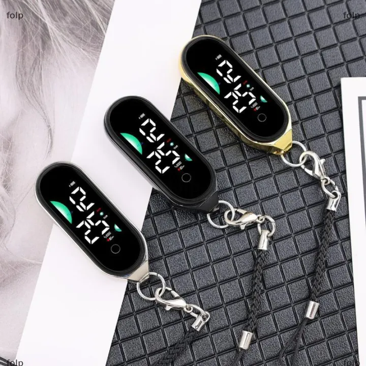 [COD] folp Dễ Thương Nhỏ Dây Buộc Đồng Hồ Mặt Dây Chuyền Sáng Điện Tử Hiển Thị Thời Gian Cho Du Lịch Trường Học Hoặc Sử Dụng Hàng Ngày