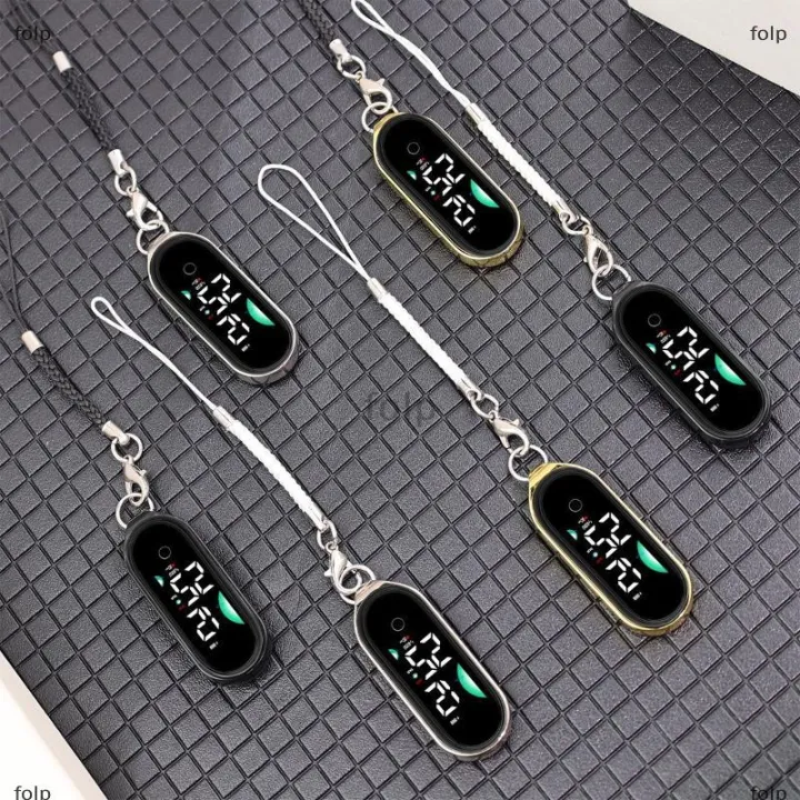 [COD] folp Dễ Thương Nhỏ Dây Buộc Đồng Hồ Mặt Dây Chuyền Sáng Điện Tử Hiển Thị Thời Gian Cho Du Lịch Trường Học Hoặc Sử Dụng Hàng Ngày