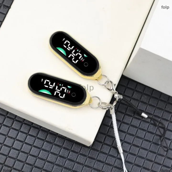 [COD] folp Dễ Thương Nhỏ Dây Buộc Đồng Hồ Mặt Dây Chuyền Sáng Điện Tử Hiển Thị Thời Gian Cho Du Lịch Trường Học Hoặc Sử Dụng Hàng Ngày