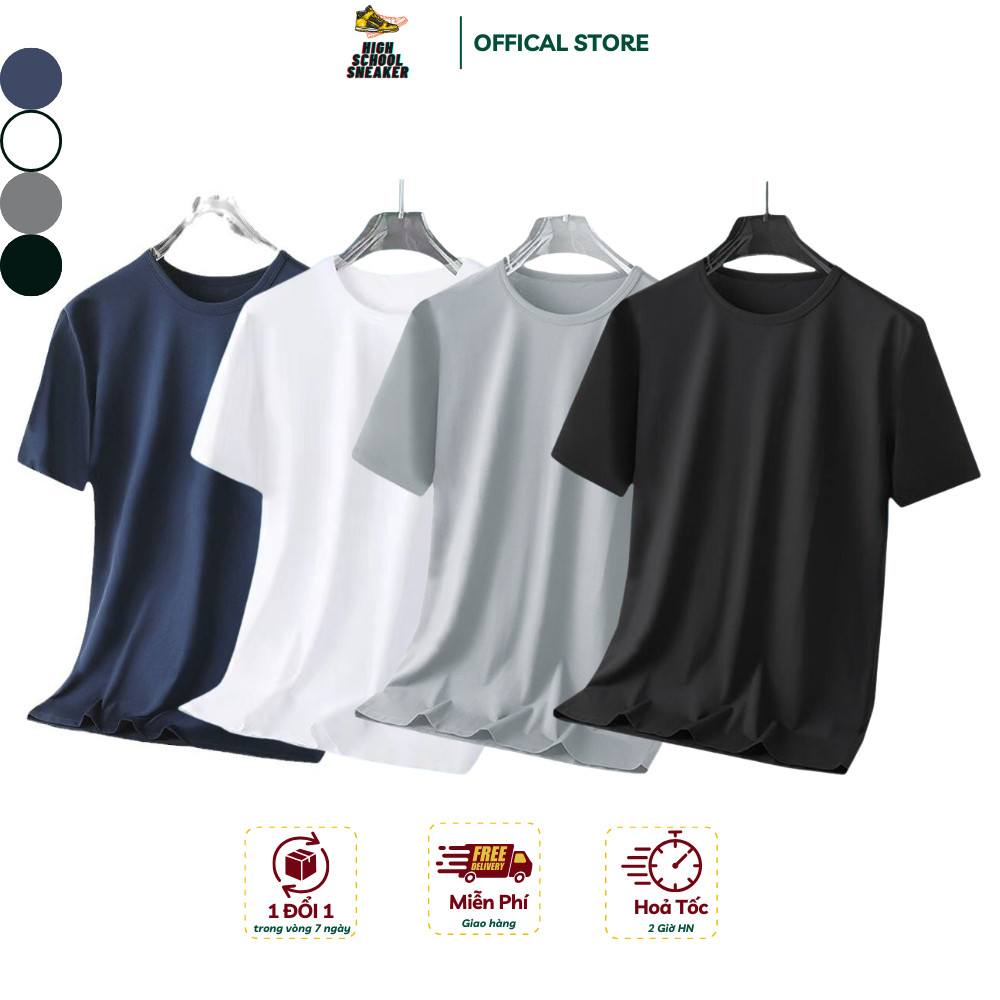Combo of 3 Men's T-Shirts [Freeship Extra] Made of Super Cheap Cold Elastic Material, Basic Men's T-Shirts in 4 Easy-To-Match Colors