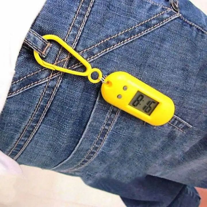 DSFZC Màn hình chìa khóa Móc khóa đồng hồ điện tử kỹ thuật số Bảng hiển thị thời gian Đồng hồ hình bầu dục Móc khóa đồng hồ điện tử Đồng hồ đeo tay Nhỏ Đồng hồ kỹ thuật số LED Mini Sinh viên