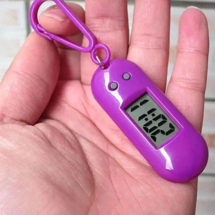 DSIUY Màn hình chìa khóa Móc khóa đồng hồ điện tử kỹ thuật số Bảng hiển thị thời gian Đồng hồ hình bầu dục Móc khóa đồng hồ điện tử Đồng hồ học tập bỏ túi Nhỏ Đồng hồ kỹ thuật số LED Mini Sinh viên