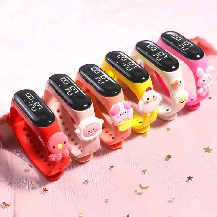 Edena Đồng hồ đeo tay trẻ em họa tiết hoạt hình phong cách dễ thương mặc hàng ngày không thấm nước lịch tự động đồng hồ đeo tay cho trẻ em hữu ích Đồng hồ đeo tay không thấm nước
