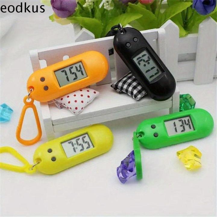 EODKUS Màn hình chìa khóa Móc khóa đồng hồ điện tử kỹ thuật số Bảng hiển thị thời gian Đồng hồ hình bầu dục Móc khóa đồng hồ điện tử Đồng hồ đeo tay ABS Đồng hồ kỹ thuật số LED Mini Sinh viên