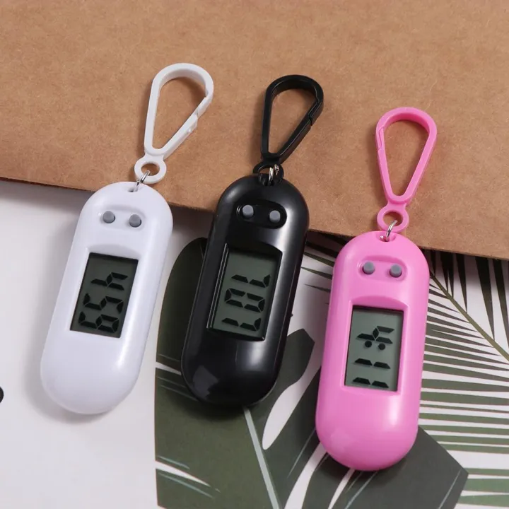 ETUALE Màn hình chìa khóa Móc khóa đồng hồ điện tử kỹ thuật số Bảng hiển thị thời gian Đồng hồ hình bầu dục Đồng hồ kỹ thuật số LED Mini Đồng hồ học tập bỏ túi ABS Móc khóa đồng hồ điện tử Sinh viên
