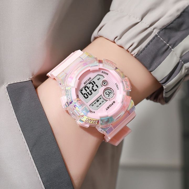 G Chống thấm nước Đồng hồ thể thao trẻ em Chức năng đồng hồ báo thức Đèn ngủ Đồng hồ thể thao Đa chức năng  số phát sáng Đồng hồ đeo tay điện tử Bé trai Bé gái