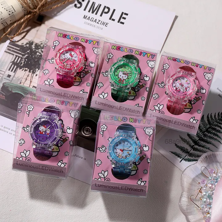 Glow cổ tay xem trẻ em xem phim hoạt hình dễ thương xem trẻ em 3D Nhựa kỹ thuật số ON-VN