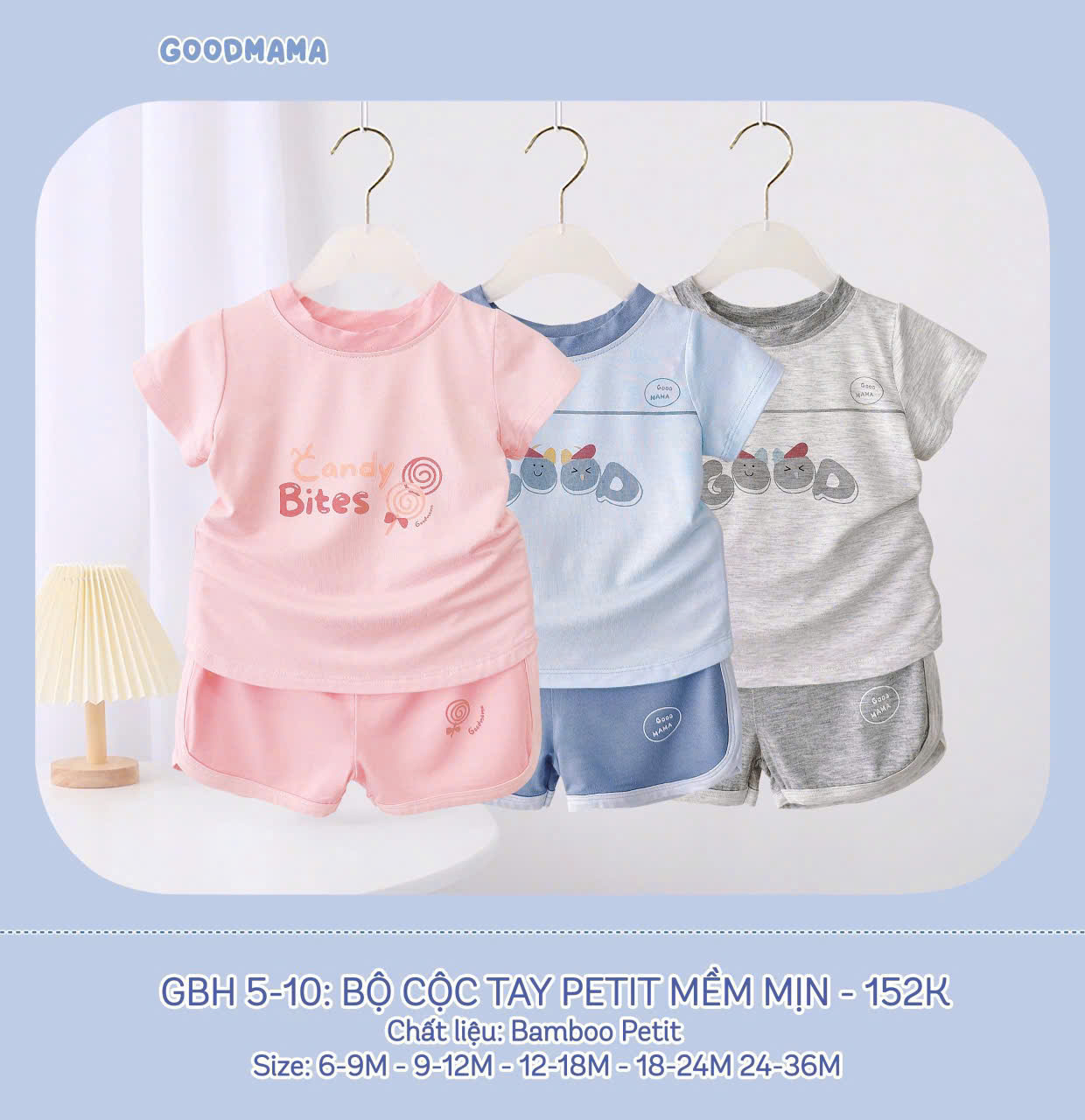 Bộ đồ cộc tay Petit cao cấp cho bé yêu