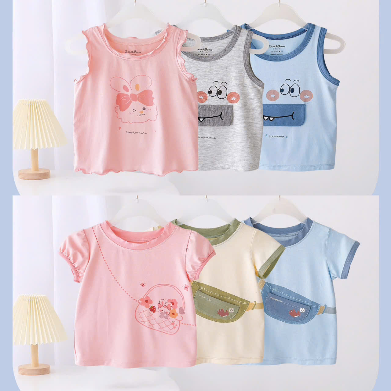 Áo dài tay Goodmama chất liệu petit cao cấp cho bé yêu