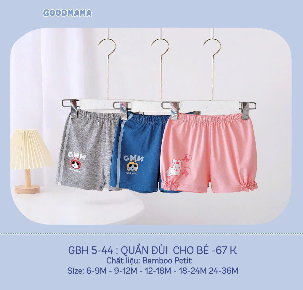 Quần Short Cotton Co Giãn Thoáng Khí Goodmama Cho Bé