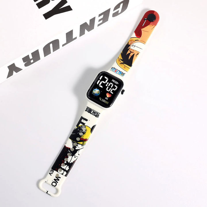 【Hàng có sẵn】đồng hồ điện tử cho học sinh trẻ em vuông cá tính thời trang đồng hồ LED nút in hoạt hình