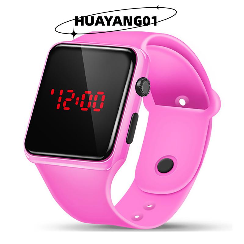 HUAYANG01 [2023 new HOT FASHION] Trẻ em gái kỹ thuật số trẻ em đồng hồ cho bé trai dẫn không thấm nước Silicone đồng hồ quà tặng