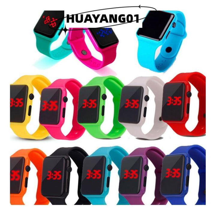 HUAYANG01 [2023 new HOT FASHION] Trẻ em gái kỹ thuật số trẻ em đồng hồ cho bé trai dẫn không thấm nước Silicone đồng hồ quà tặng