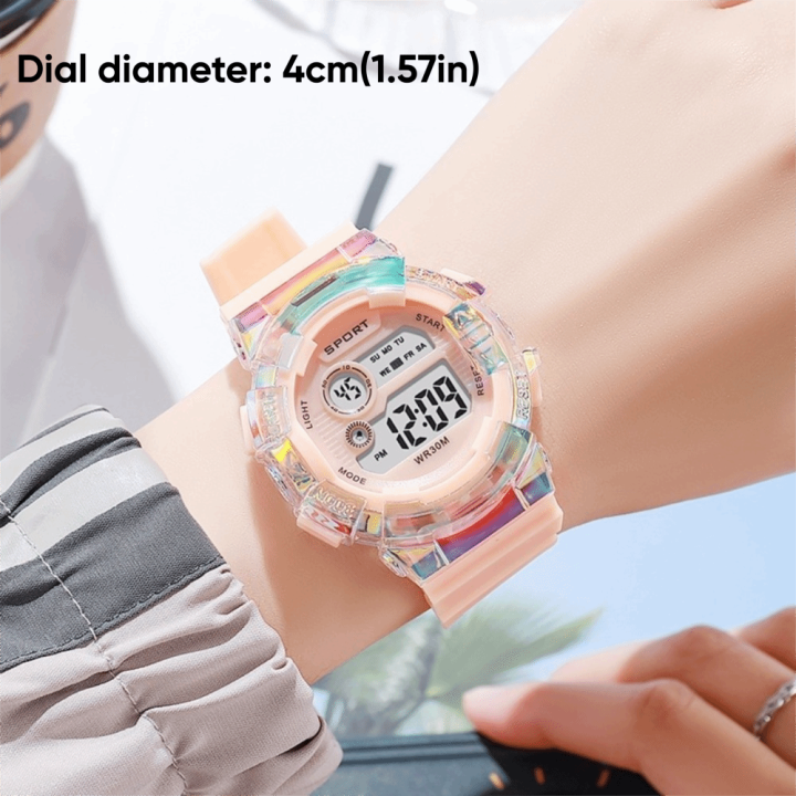 ISPLNV Chống thấm nước Đồng hồ thể thao trẻ em  số phát sáng Đèn ngủ Đồng hồ thể thao Đa chức năng Chức năng đồng hồ báo thức Đồng hồ đeo tay kỹ thuật số Bé trai Bé gái