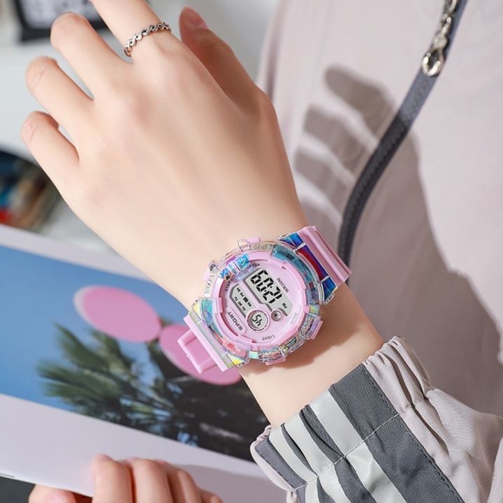 ISPLNV Chống thấm nước Đồng hồ thể thao trẻ em  số phát sáng Đèn ngủ Đồng hồ thể thao Đa chức năng Chức năng đồng hồ báo thức Đồng hồ đeo tay kỹ thuật số Bé trai Bé gái