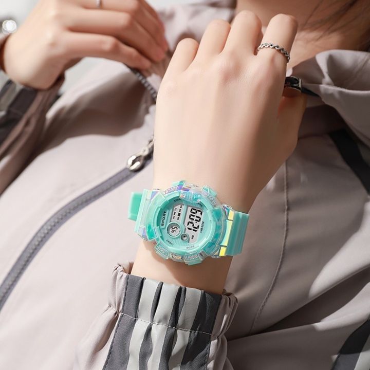 ISPLNV Chống thấm nước Đồng hồ thể thao trẻ em  số phát sáng Đèn ngủ Đồng hồ thể thao Đa chức năng Chức năng đồng hồ báo thức Đồng hồ đeo tay kỹ thuật số Bé trai Bé gái