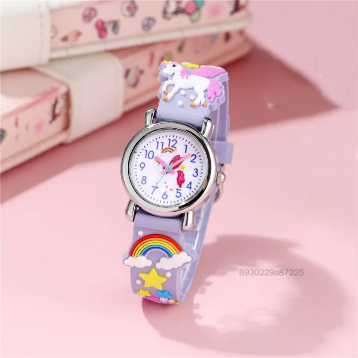 Mô hình kỳ lân thạch anh xem dây đeo cầu vồng đầy màu sắc cho bé trai trẻ em hàng ngày mặc hàng ngày DHTY-VN