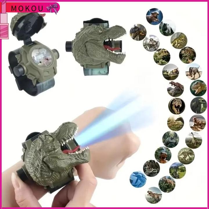 MOKOU Chiếu 24 Đồng hồ đồ chơi hoạt hình Lật Khủng long 3D Đồng hồ trẻ em Sáng Tạo Dạ Quang Đồng hồ đeo tay sinh viên Quà tặng năm